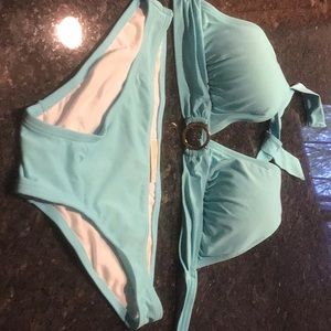 Michael Kors turquoise bikini used Small